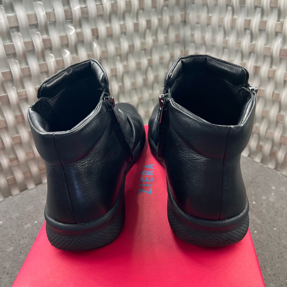 Ziera Shayne-XF Black Leather Zip Ankle Boot size 39 - Picture 7 of 11